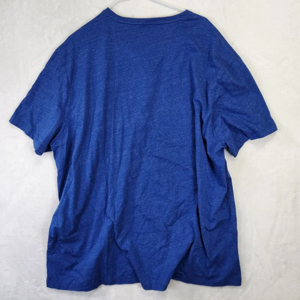 Polo Ralph Lauren Men's Blue V-Neck T-Shirt‎ Big Tall XXL Heathered Logo